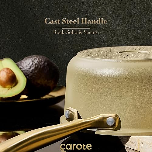 Miniatura 3 de CAROTE Juego de cacerolas antiadherentes con tapa, 2 cuartos y 2.5 cuartos de galón cacerola antiadherente ollas pequeñas para cocinar