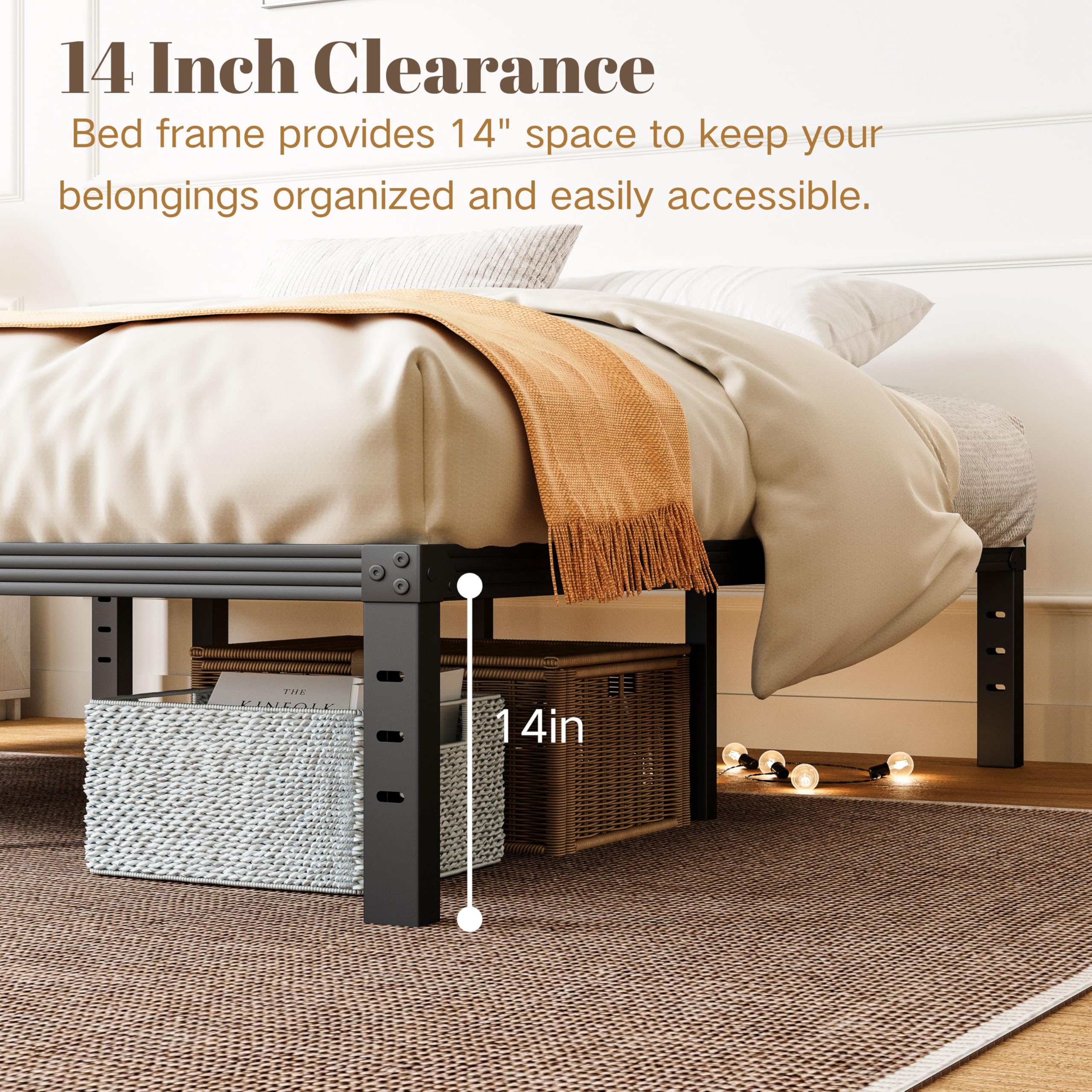 クイーンサイズベッド Amazon｜ZIYOO クイーンサイズベッドフレーム 16インチ