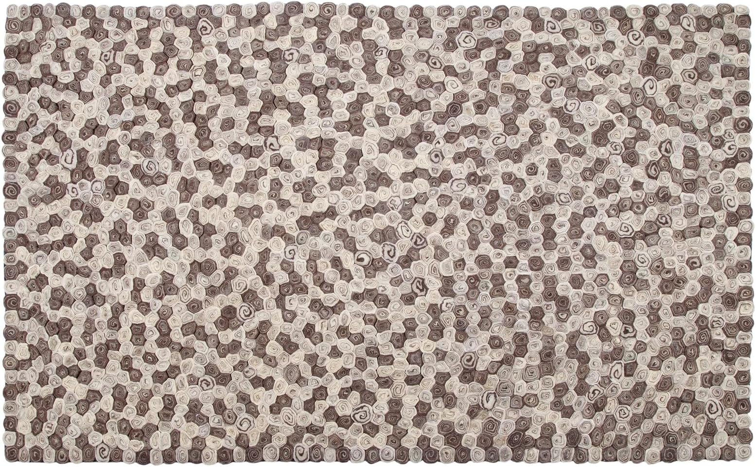 Merino Collection - Honeycomb Rose - 100% Wool Area Rug (5.1 x 7.8 - Feet, Multi)