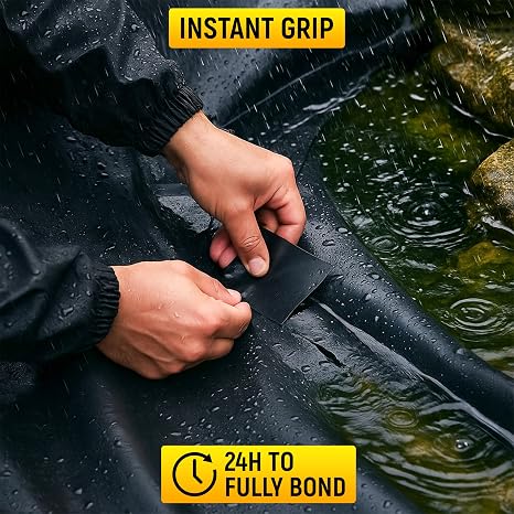Pond Repair Tape Kit | Black 3M X 100MM | Black Butyl Pond Liner Repair Tape for Outdoor Use, Waterproof Patch & Seal Tape for Pond, Liner & Gutter Repairs