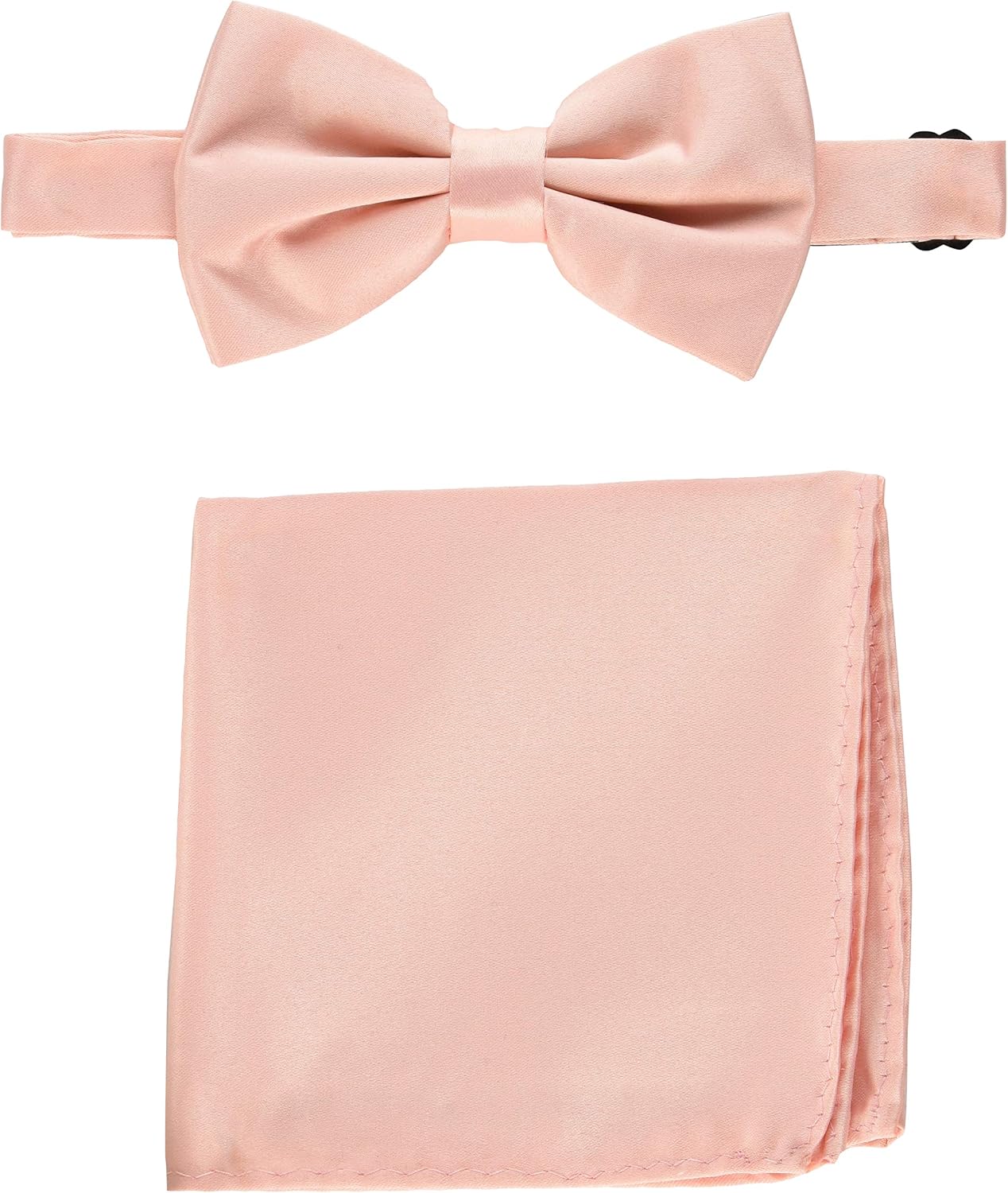 Vesuvio Napoli Bow Tie Hanky Set Solid Color Men's BowTie Handkerchief Pocket Square Combo Formalwear