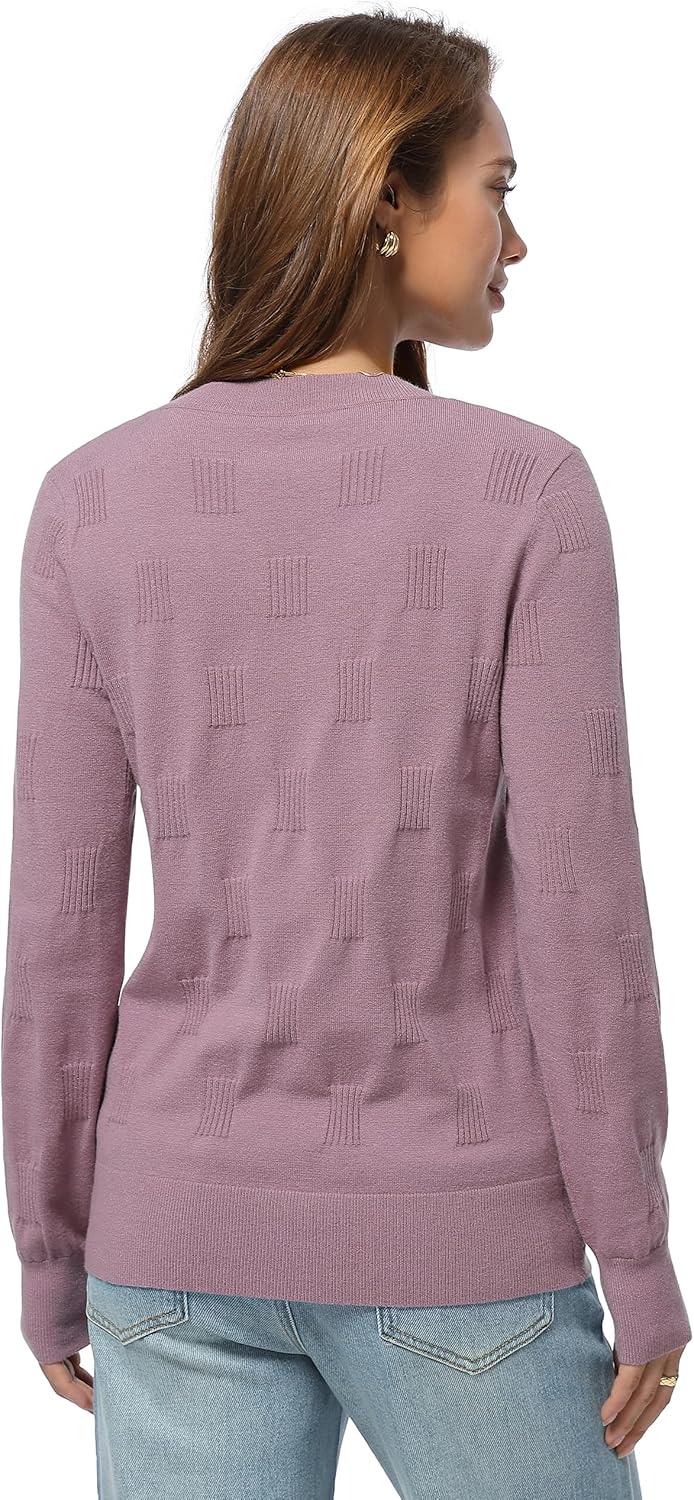 QUALFORT Women’s Lightweight V Neck Knit Sweaters Soft Long Sleeve Tops for Fall Winter 2026 - Image 6
