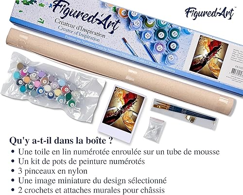 Vista 392 de Figured'Art - Juego de pintura por números, lienzo enrollado sin marco, para manualidades, para adultos, 16 x 20 pulgadas, jarrón de peonías