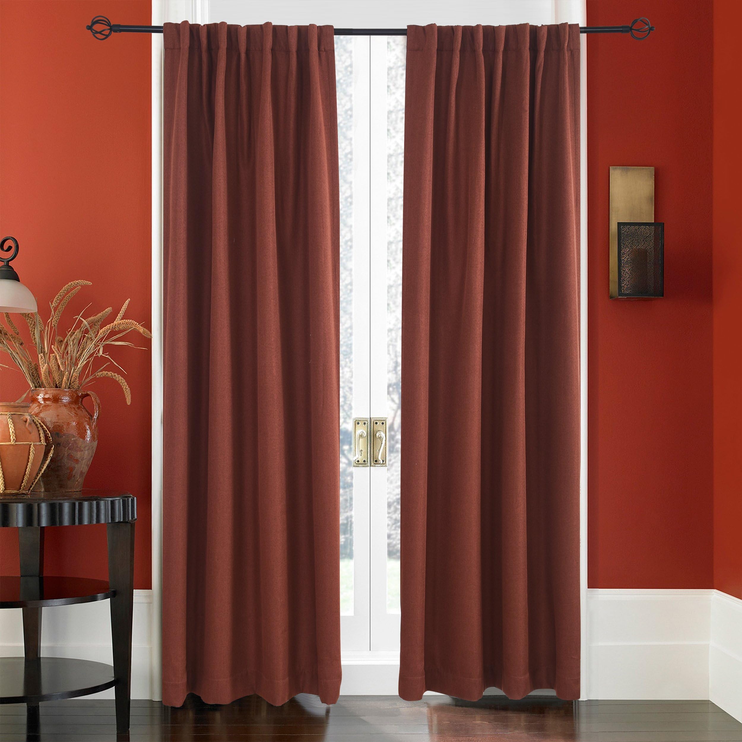 Lullabi Premium Collection, Thermal Tweed, Grasscloth Texture, Room Darkening Window Curtain Drapery, Back Tab, 84-inch Length by 50-inch Width (Burgundy,2 Panels)