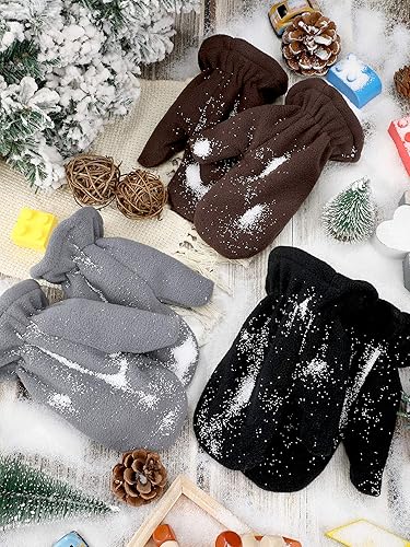 Miniatura 7 de SATINIOR - Guantes de forro polar para niños (3 pares)