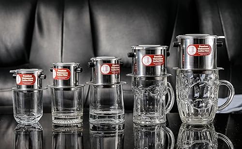 Miniatura 4 de Juego de filtros de café vietnamita También se le conoce como cafetera vietnamita o prensa extragrande, Acero inoxidable