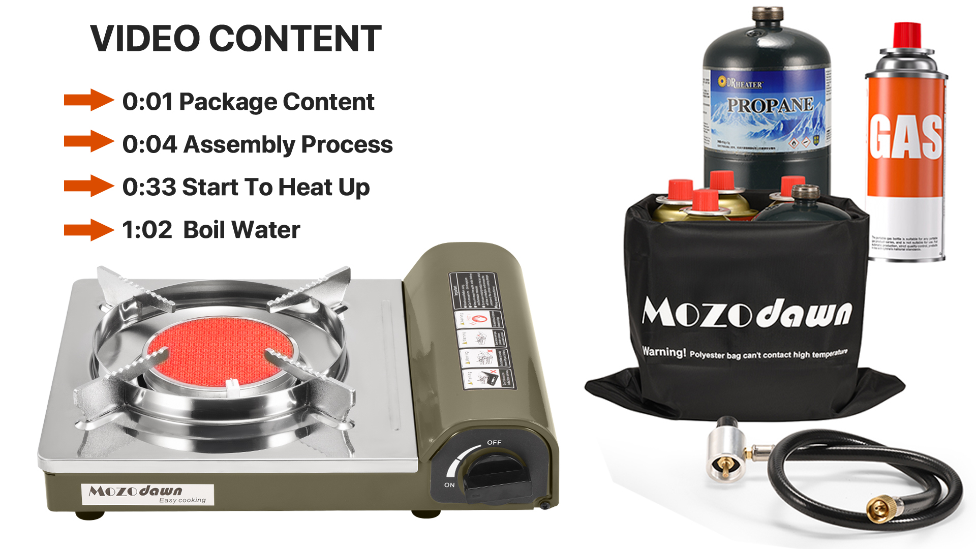 Amazon.com: MOZODAWN Dual Fuel Camp Stove, 8000 BTU Infrared