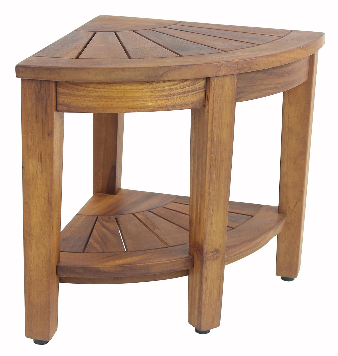 AquaTeak The Original 15 5 Kai Corner Teak Shower Bench with Shelf