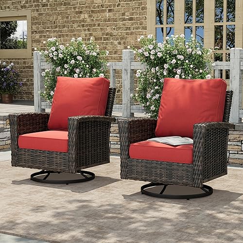 Miniatura 30 de HERA'S HOUSE - Juego de 8 muebles para exteriores con mesa de fogata, juego de conversación para patio con cojines de 14 cm de grosor y sillas Gris