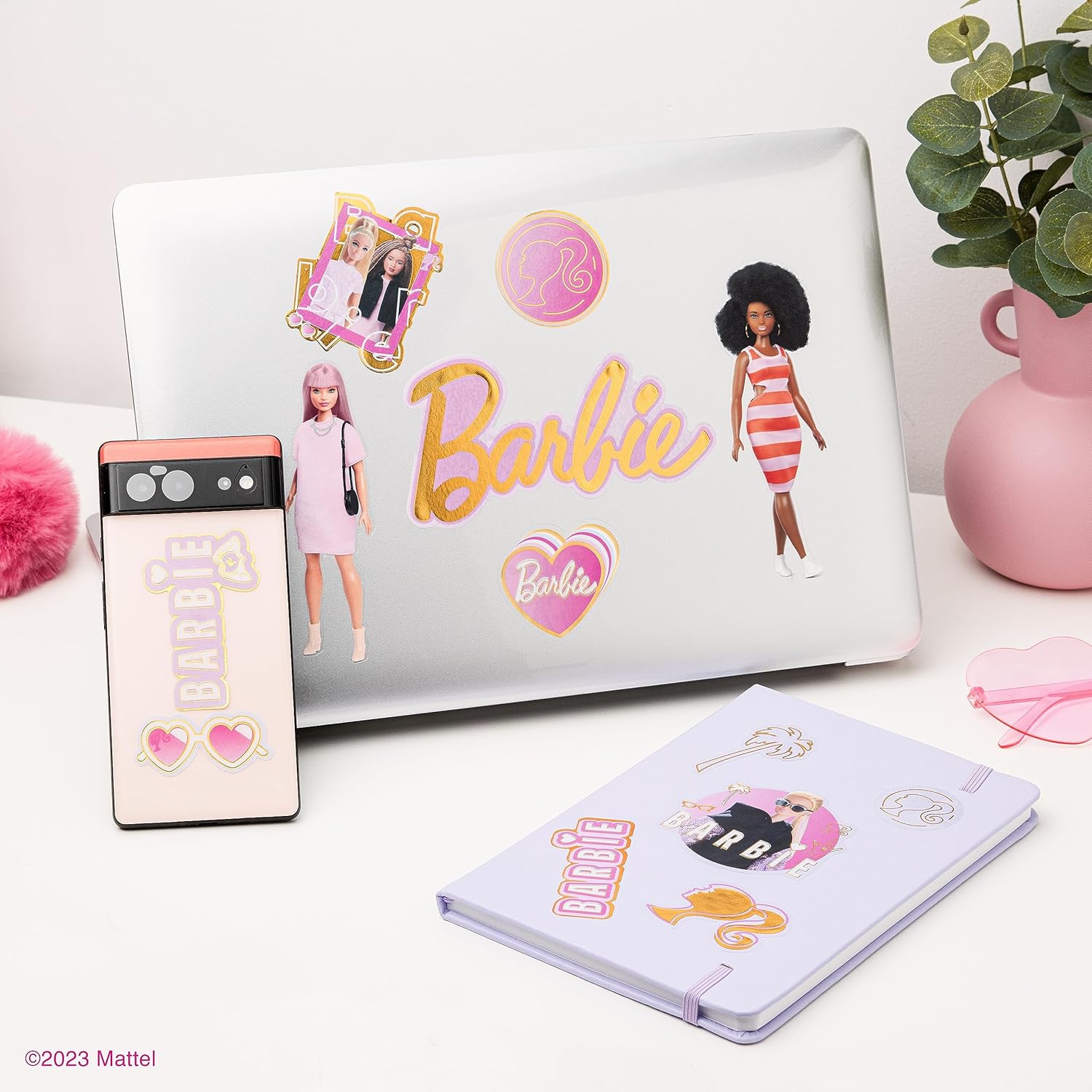 Paladone Barbie Gadget Decals - Decorate with Fun Barbie Sticker Accessories - 22 Decals