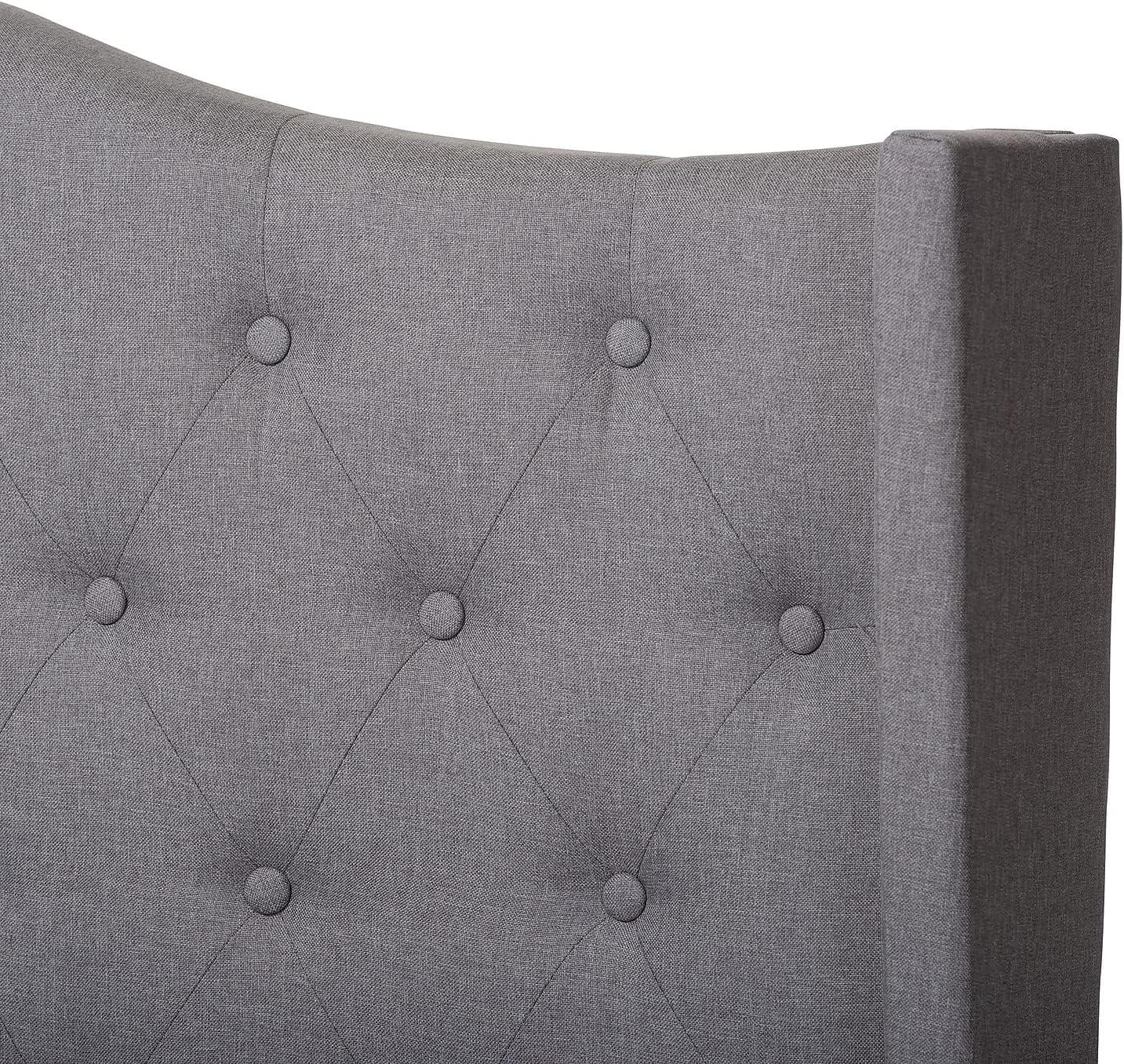 Baxton Studio Alesha Modern and Contemporary Grey Fabric Upholstered Queen Size Bed