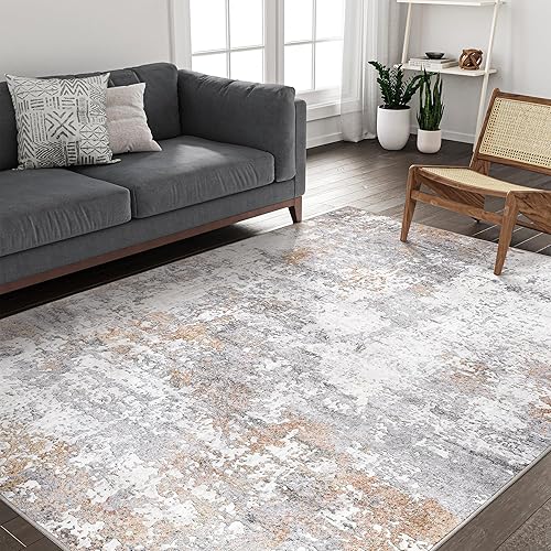 Miniatura 4 de Art&Tuft TPR53-Stone Alfombra de área, reverso con antideslizante, abstracta, plegable, resistente a las manchas, lavable a máquina, para sala de
