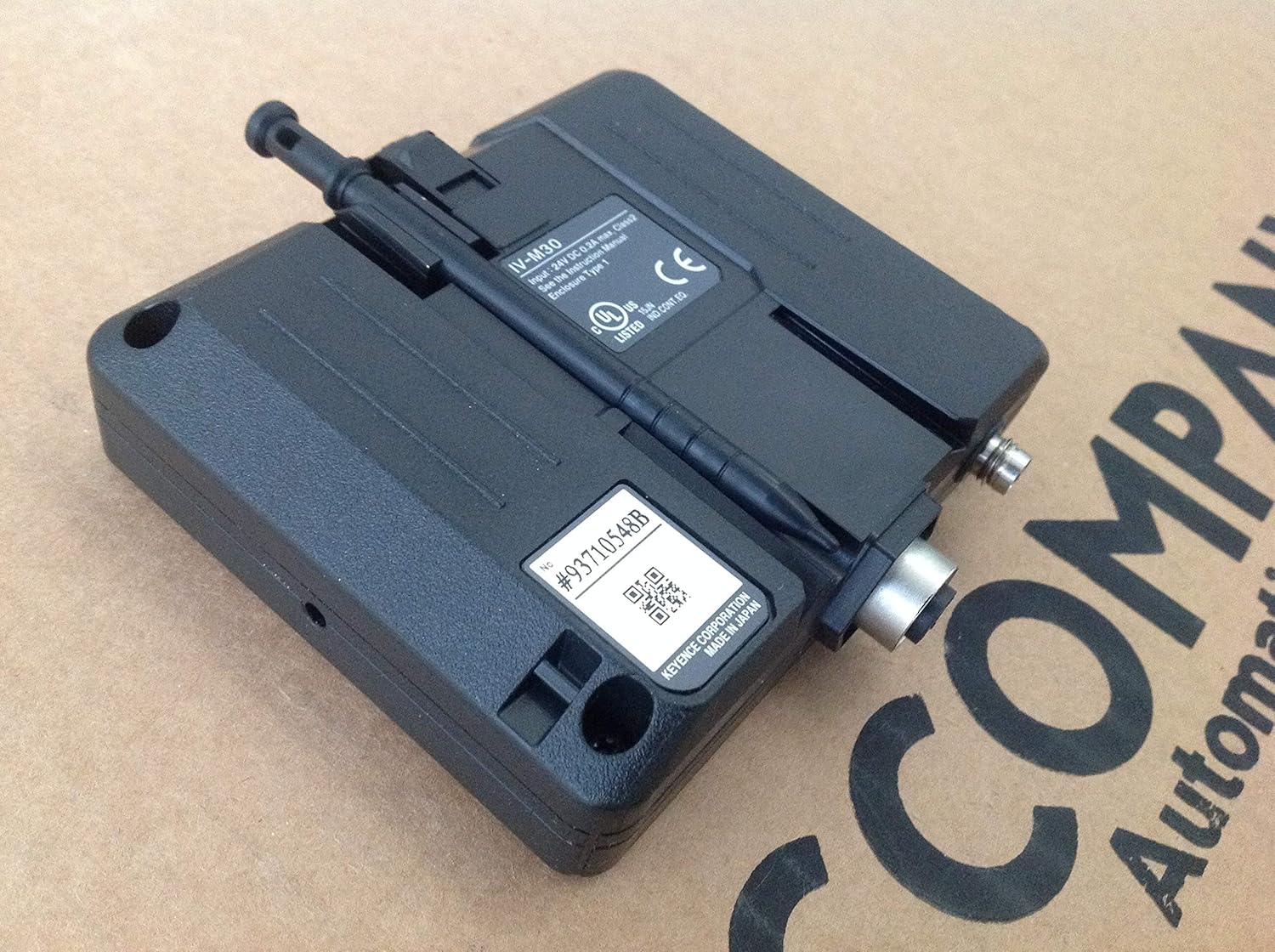 Aftan view of Keyence IV-M30 Intelligent Monitor showing connections