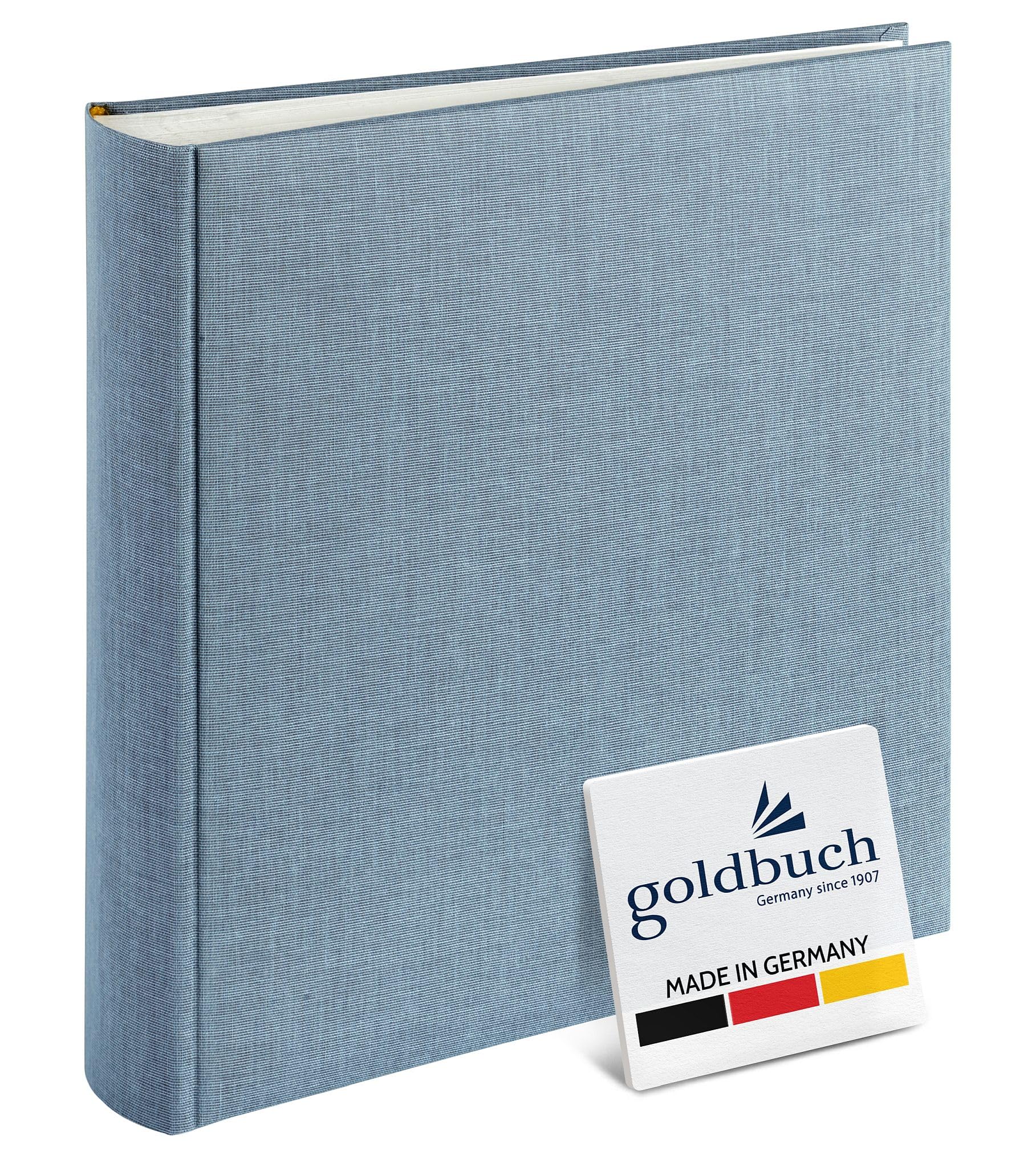 Goldbuch Album fotograficzny Summertime Trend 2 31607 ze 100 białymi stronami z pergaminem, album fotograficzny z lnianą okładką, do 600 zdjęć, papier wysokiej jakości, niebieski/szary, 30 x 31 cm