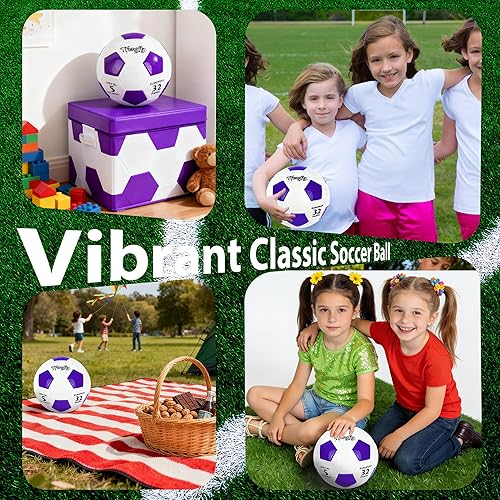 Miniatura 7 de Size 2, 5 Soccer Ball with Pump Needle-Training Recreation Soccer Ball Size 2, 5 Thicker PU Tight Weaved Mini Soccer Ball for Teen Boy Girl Blanco