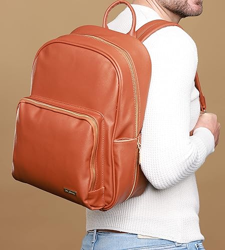 Miniatura 6 de Love, Johnny Bolsa de pañales y mochila de cuero vegano para hombres y mujeres, Marrón (Sierra Brown), Mochila de cuero vegano por Love, Johnny