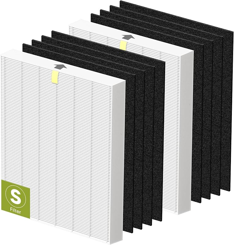 C545 Replacement Filter S for Winix C545 Air Purifier | Compatible with Winix Filter S - 1712-0096-00 and 2522-0058-00, 2 High Efficiency Filter + 8 Activated Carbon Filter