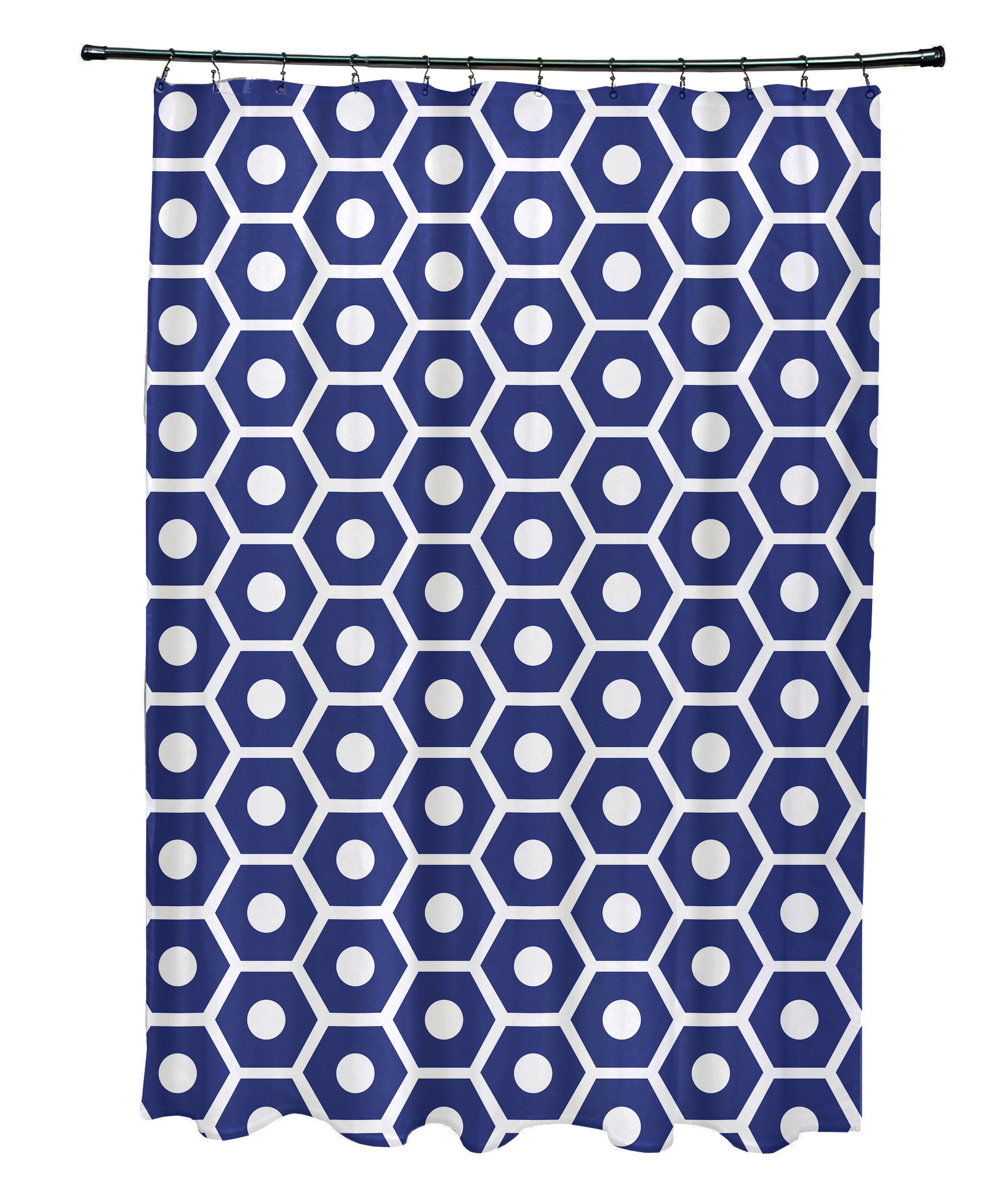 E by design SCGN112BL20 Honeycomb Pop Geometric Curtain Blue Suede
