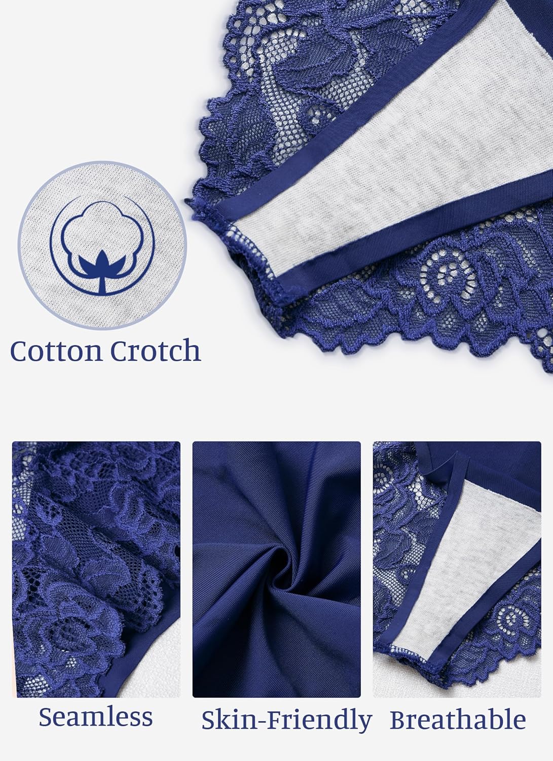 Cinvik Lace Bikini Underwear for Women Silk Panties Sexy Lingerie Sexy Panties Seamless Comfortable Colorful Female Pack - Image 4