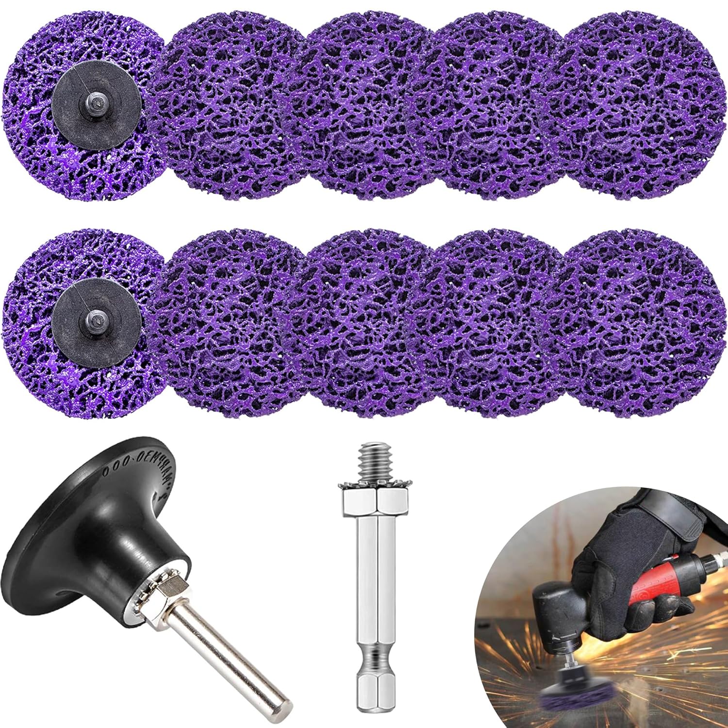 10 Pack Angle Grinder Stripping Wheel Angle Grinder Strip Disc Paint Stripper Attachments Grinder Wheel, Paint Metal Oxidation Rust Remover Stripper Tool (4-1/2'' x 7/8'')