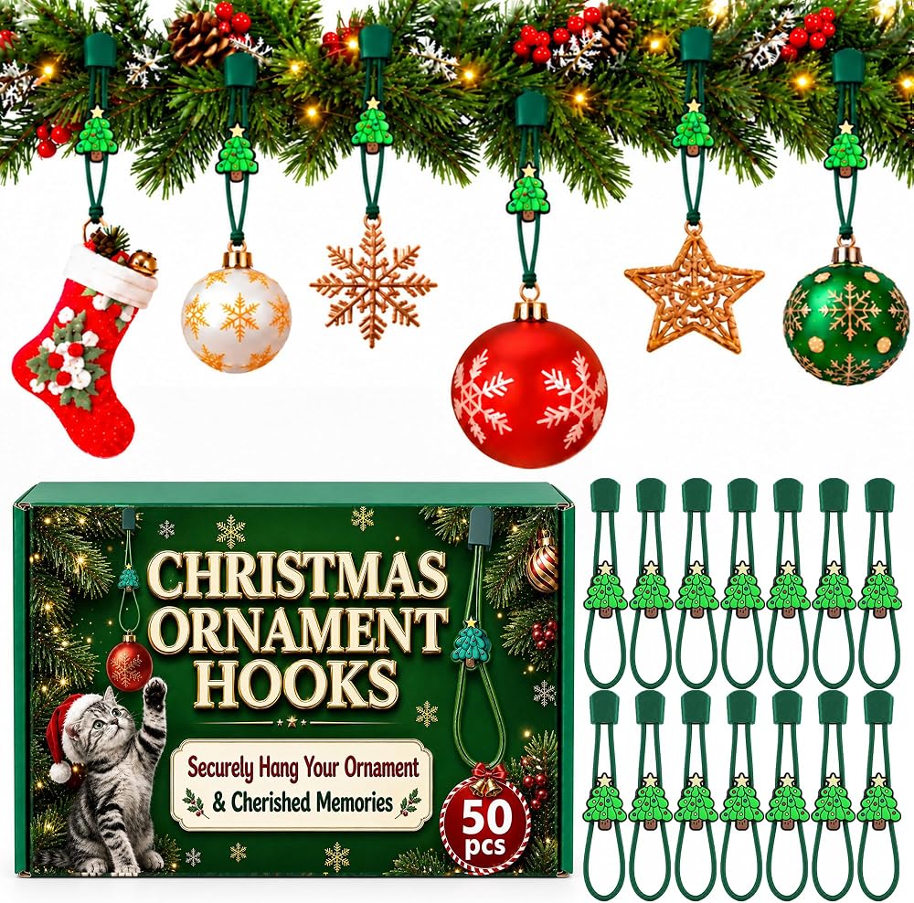 50 PCS Adjustable Christmas Ornament Hooks for Christmas Decoration — 사진 1
