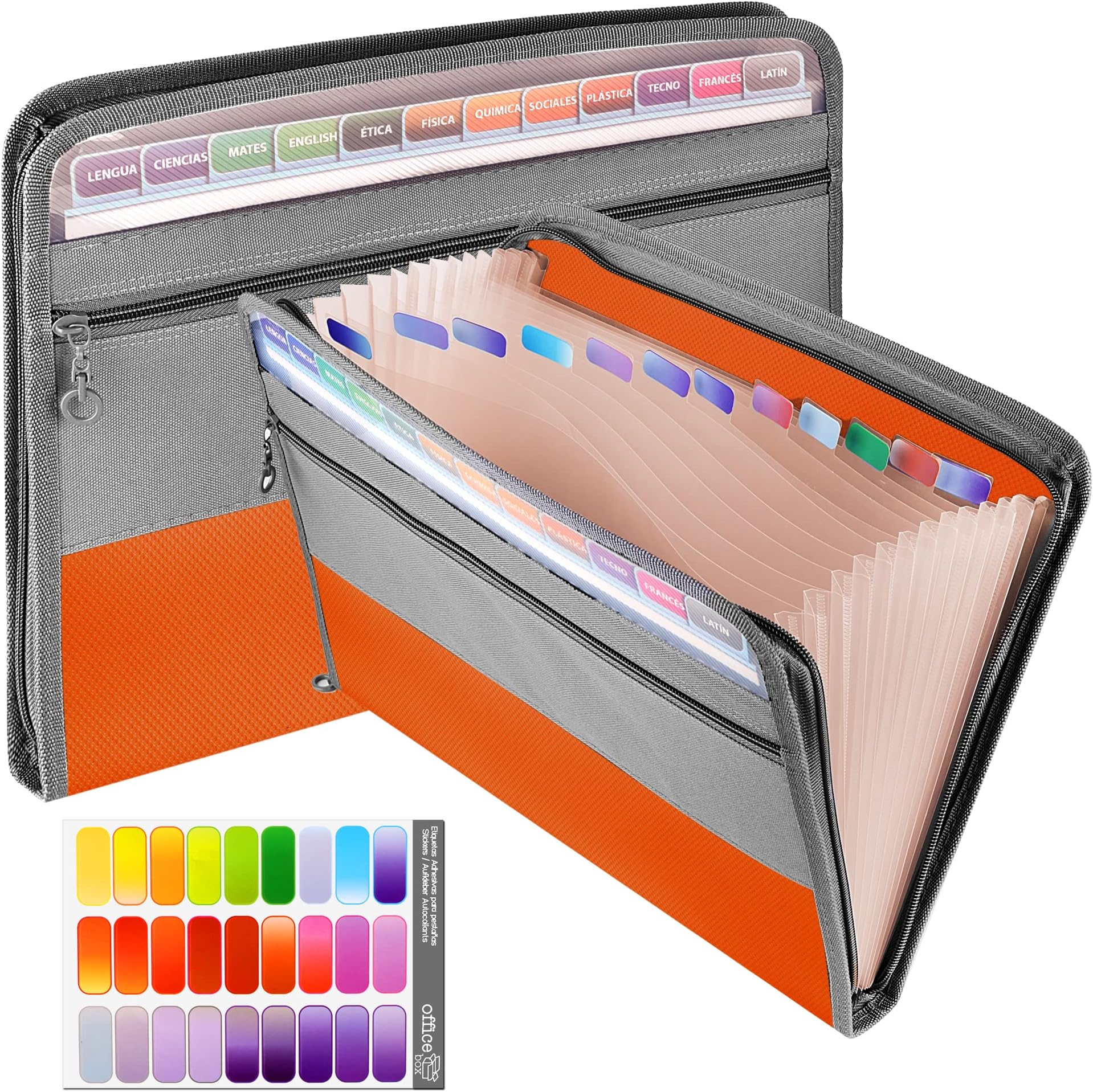 Flearitzo Dokumentenmappe A4 - 13 Fächer Mit Reißverschluss