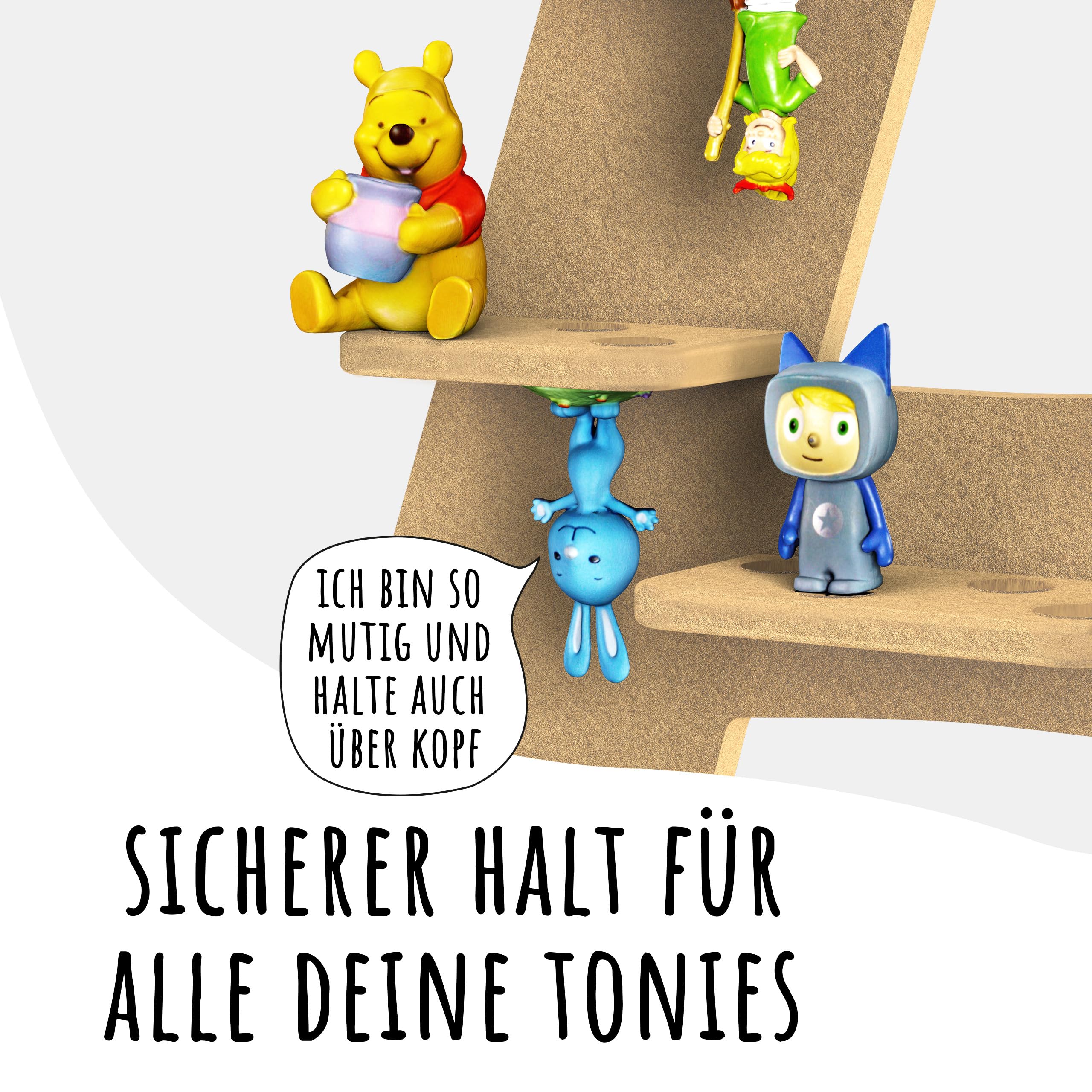 Holzura Regal Buchstabe Z für Toniebox zum selber bauen, DIY Wandregal für Toniefiguren, Aufbewahrung für Tonies, Halterung für Musikbox, 10mm Bausatz