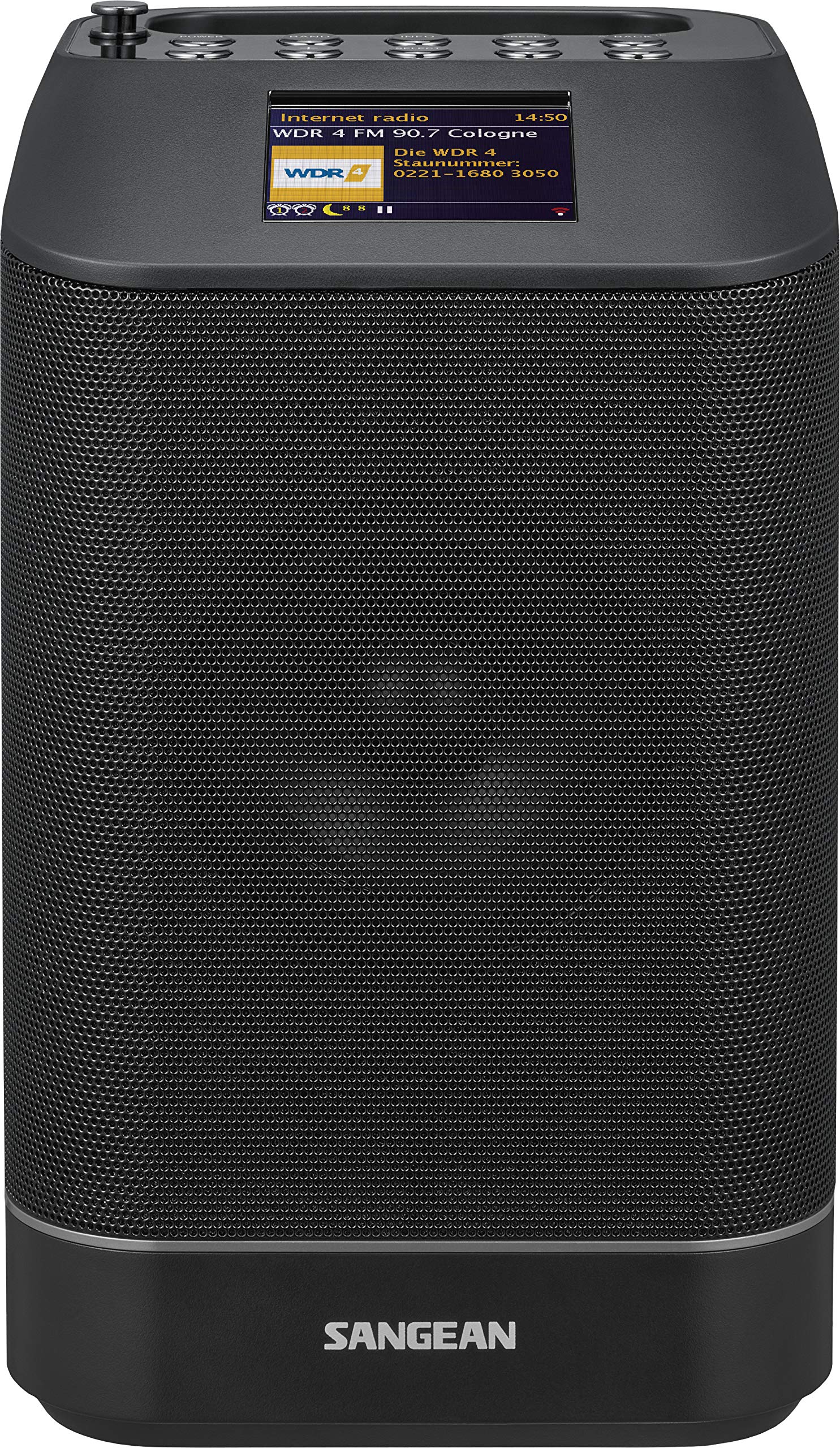 Sangean WFS58 DAB+ radio | UKW | głośnik WiFi i Bluetooth | przenośne radio internetowe z NFC | Wifi | czarne