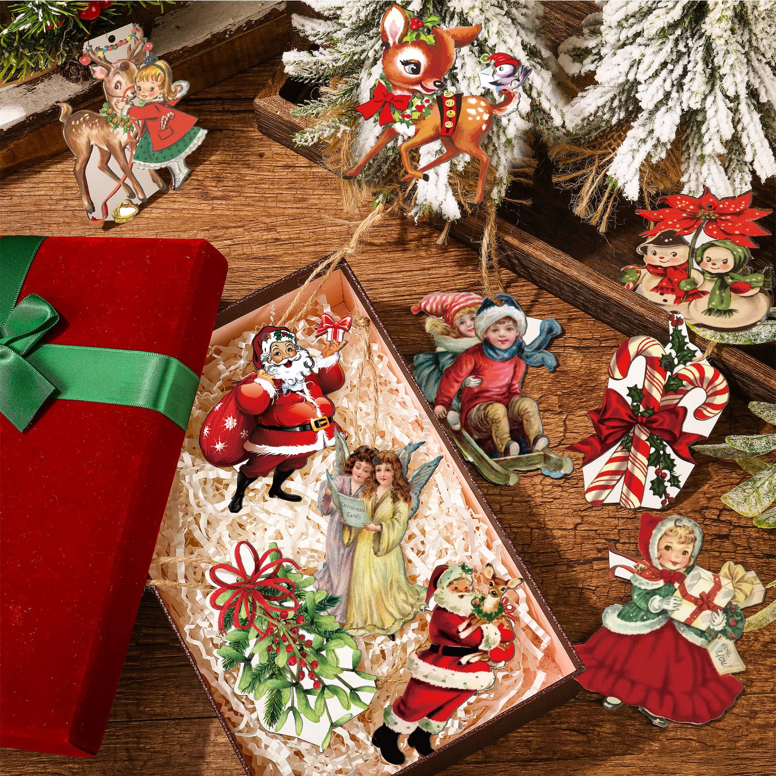 amazon-com-40-pieces-christmas-tree-hanging-ornaments-christmas-vintage-wood-cutouts-vintage-santa-claus-reindeer-snowman-hanging-ornament-for-christmas-rustic-country-vintage-decorations-home-kitchen