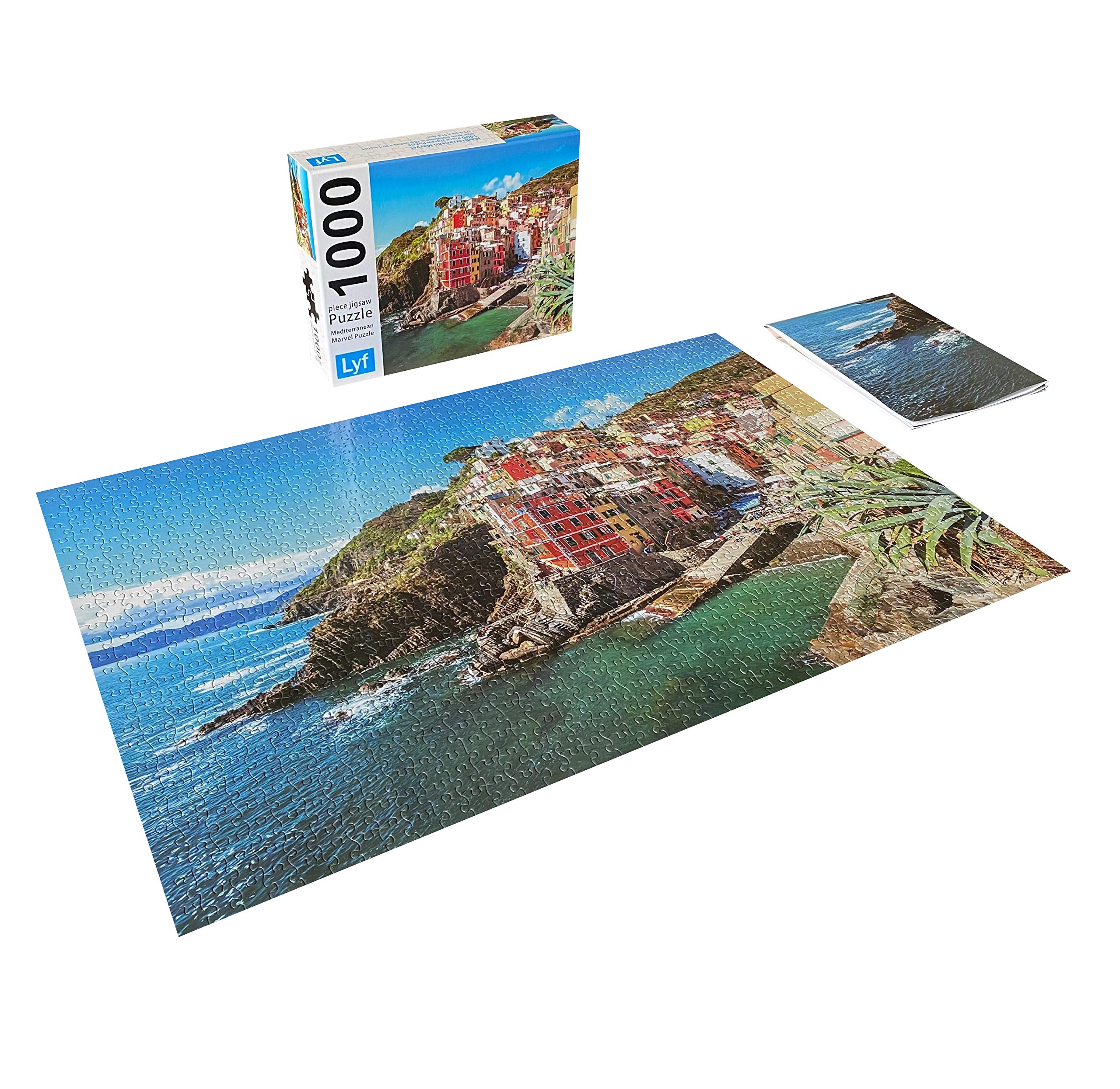 Lyf 1000-Piece Jigsaw Puzzle - Mediterranean Marvel Series: Riomaggiore, Italy, Finished Size 28.9" X 20.1" - View #8