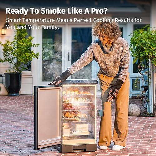 Miniatura 2 de EAST OAK Ridgewood - Ahumador eléctrico de 30 pulgadas, ahumador con cargador lateral de virutas de madera, 725 pulgadas cuadradas de cocción,