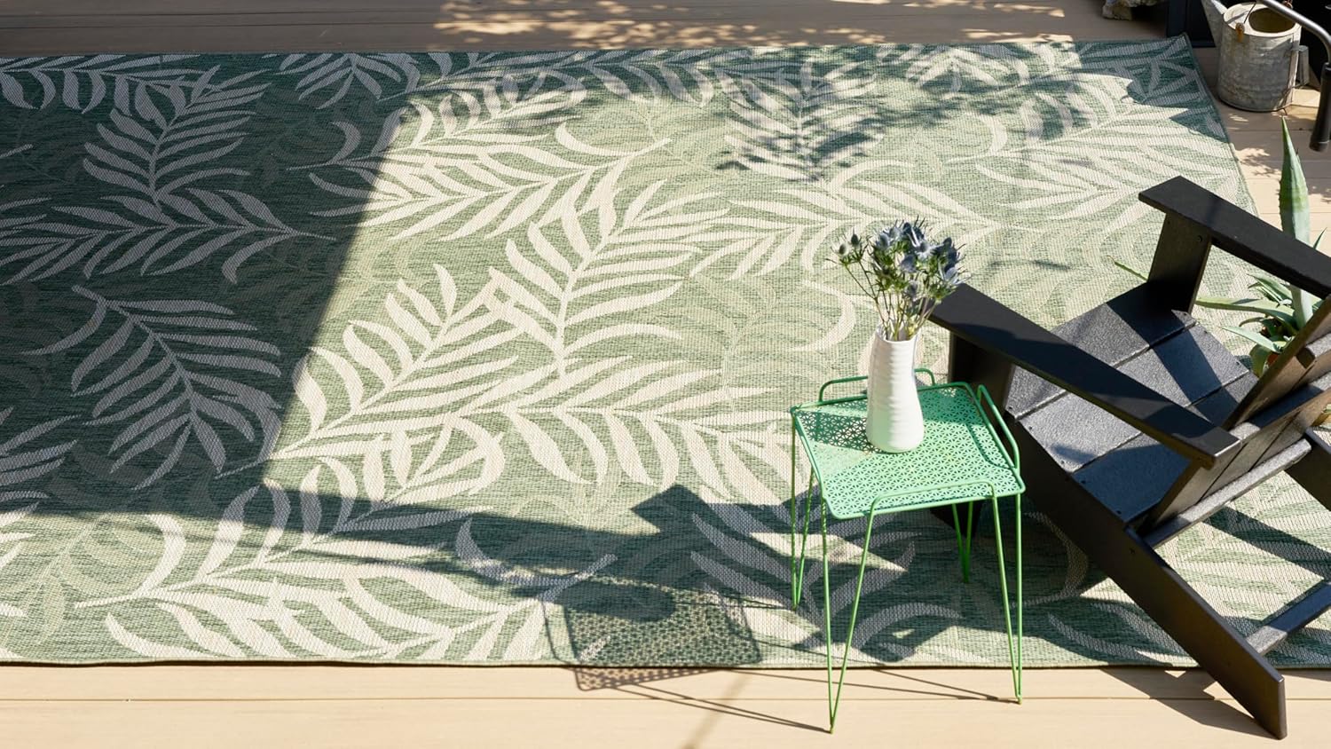 Nourison Home Garden Oasis Green Ivory 9' x 12' Area Rug - Easy Clean, Non Shedding, Bed Room, Living Room, Dining Room, Kitchen (9' x 12')