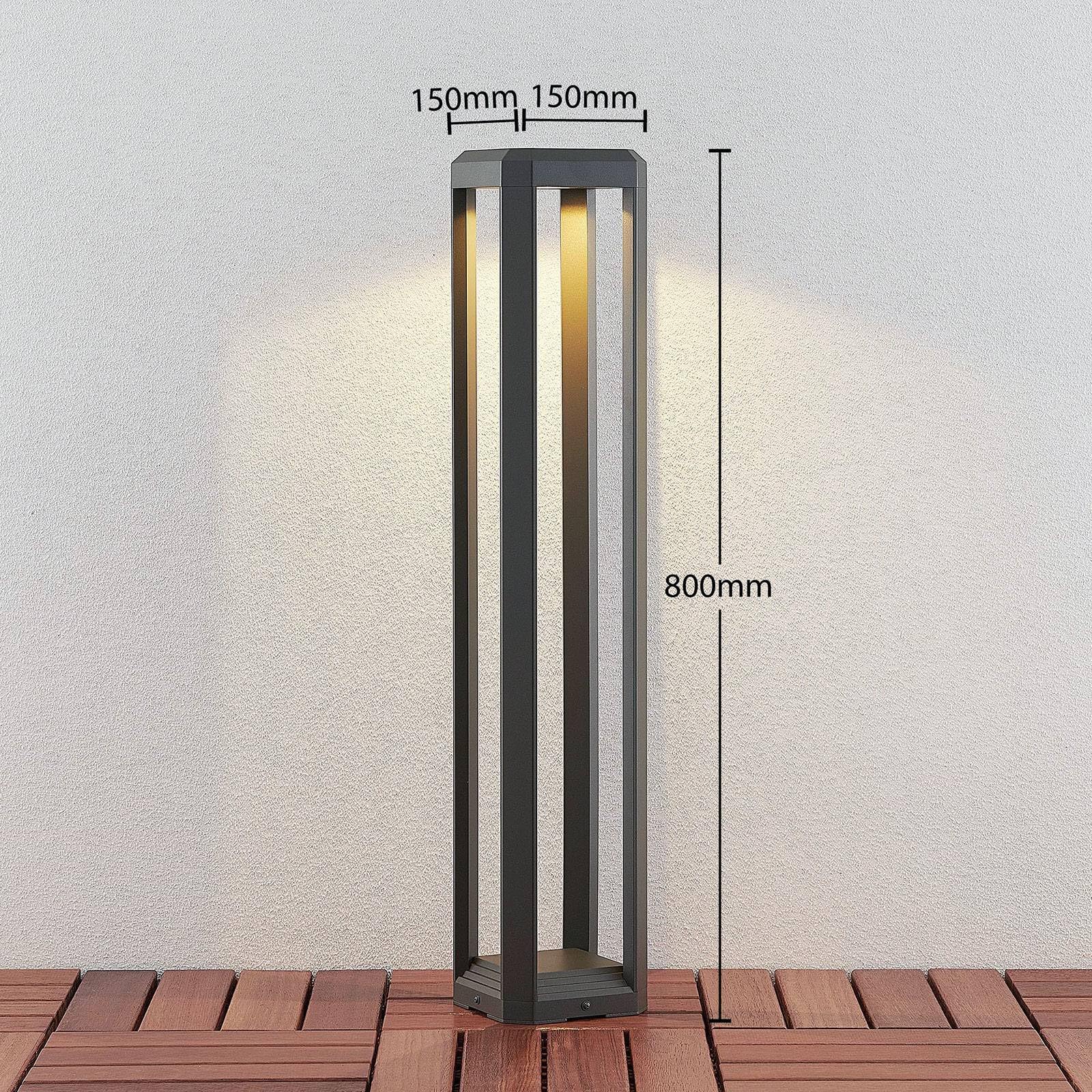 Lucande LED Lámpara para exterior Fery (Moderno) en Gris hecho de Aluminio (1 llama, iluminación senderos, baliza farola