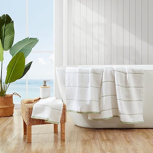 Miniatura 6 de Tommy Bahama - Toallas de baño, suaves y altamente absorbentes, esenciales para el baño, certificado Oeko-Tex (Ridley azul sólido, 3 piezas) Ridley