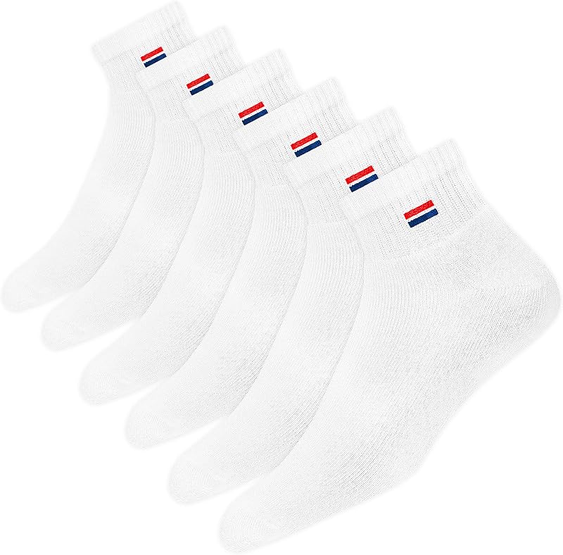 NAVYSPORT chaussettes de sport en coton, tige quart, lot de 6 paires