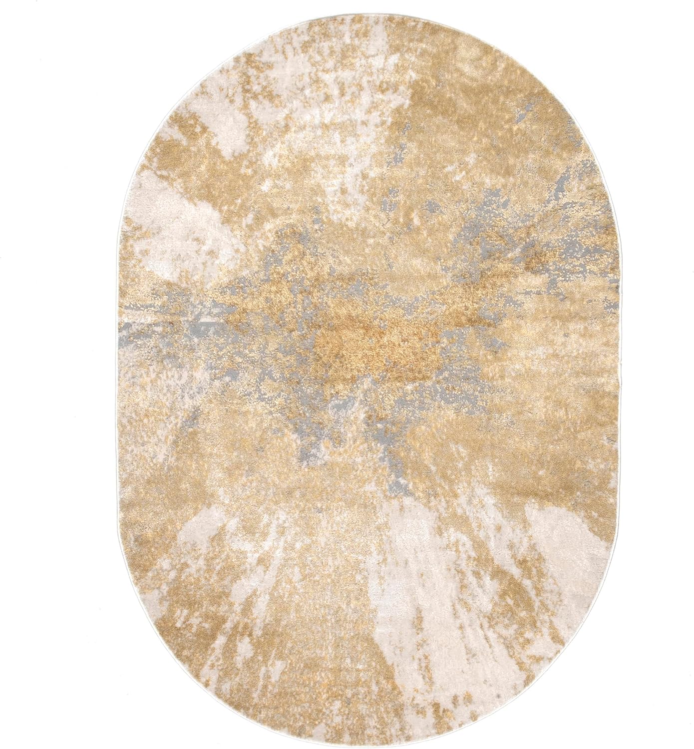 nuLOOM Cyn Contemporary Abstract Area Rug, Oval 7x9, Gold