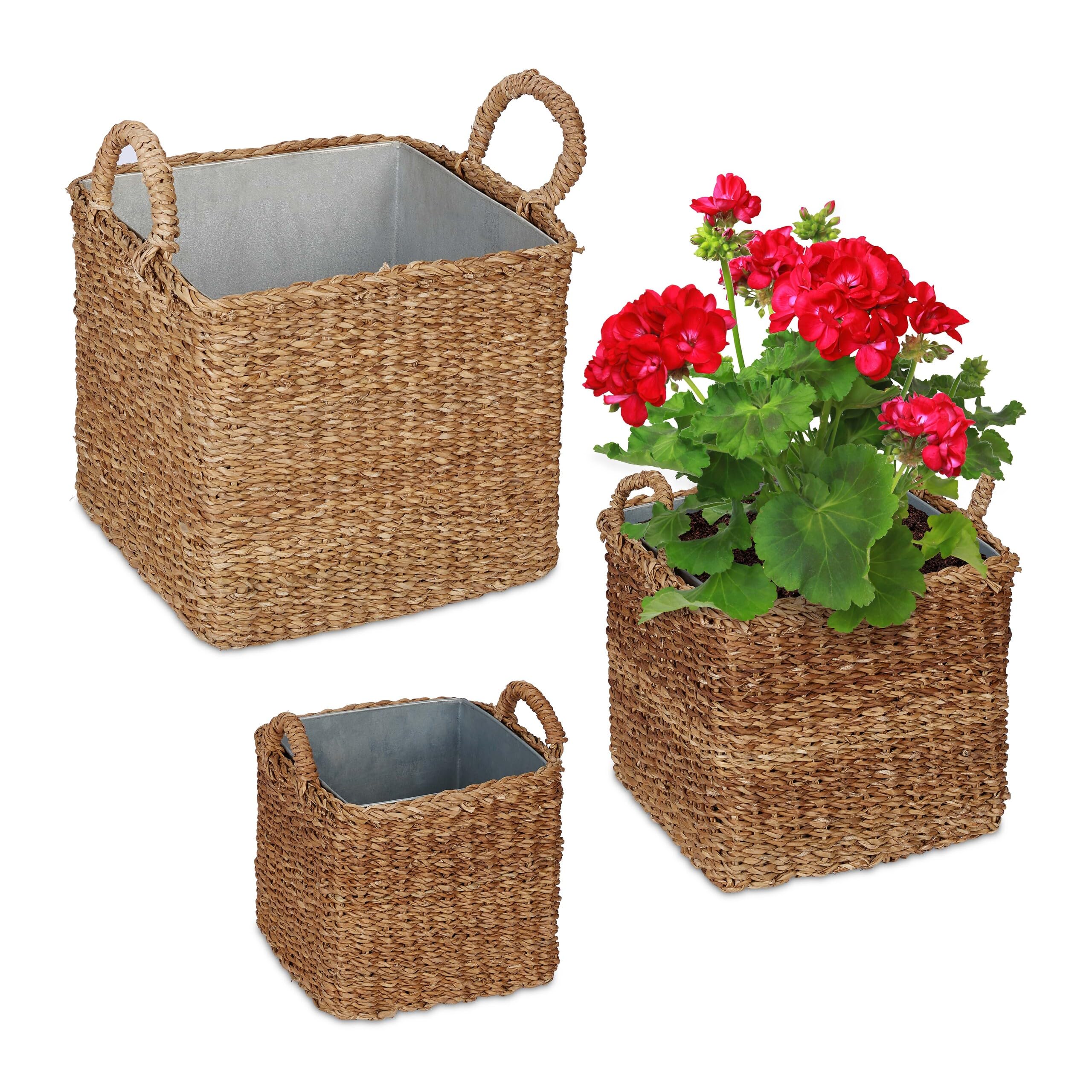 Relaxdays Vasi da Appendere, Set da 12, Portavaso in Metallo, HLP. 30 x 13 x 20 cm, Vasetto in Metallo Zincato, Argento