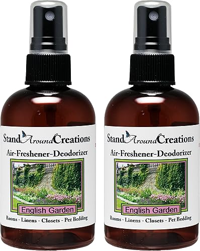 Set de 2-4-oz.-Spray concentrado de airedesodorante - Fragancia jardín inglés - Ideal para coches, oficinas, armarios, camas para mascotas,