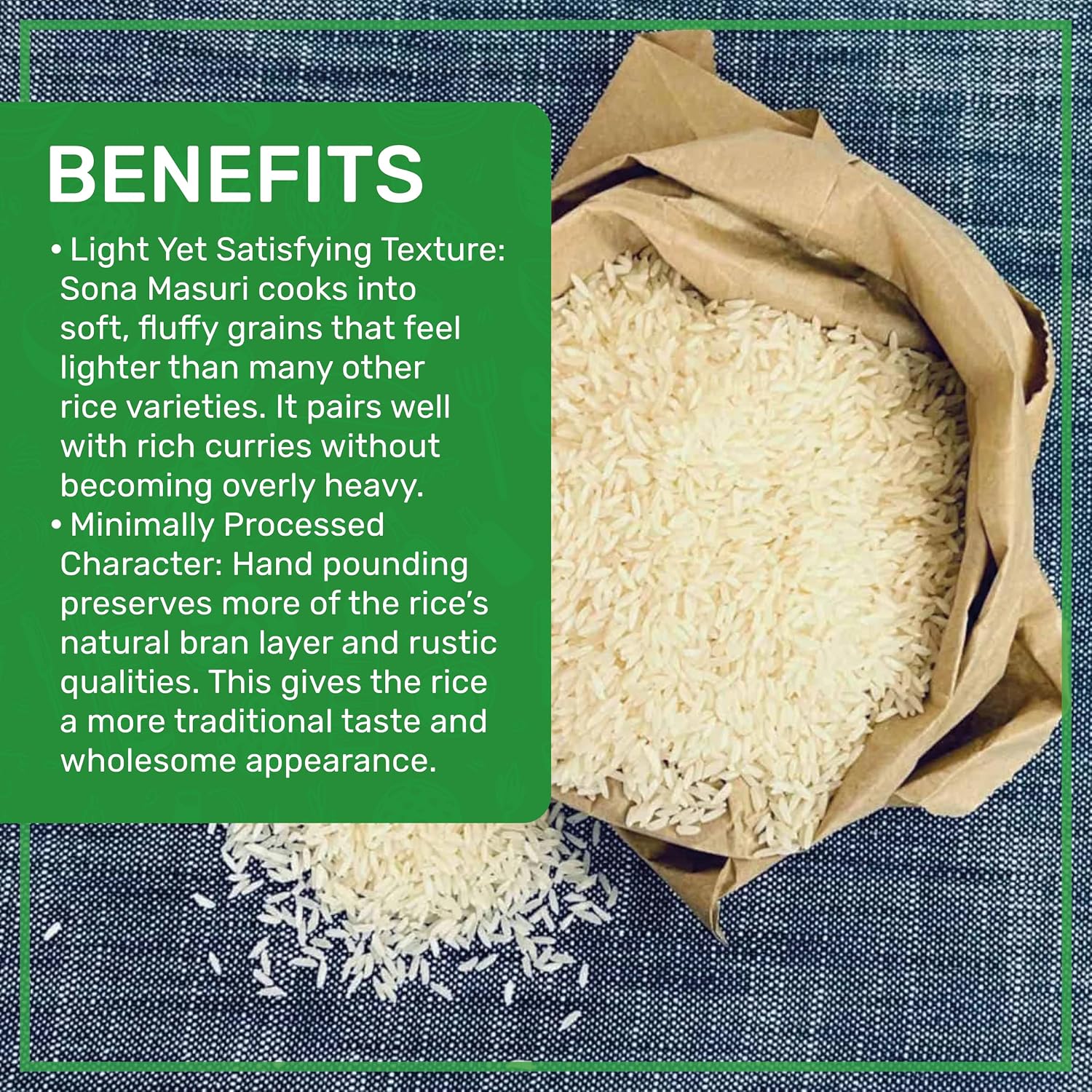 Organic Sona Masoori Hand Pounded Brown Rice 10 LB (160oz) – Traditional Hand-Pounded Whole Grain Rice, Non-GMO, Gluten-Free, Vegan - by Jiva Organics image 5