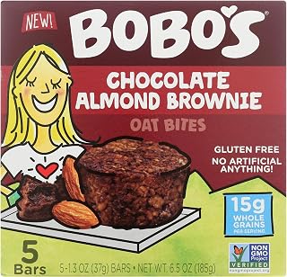 Bobo's Chocolate Almond Brownie Oat Bites, Gluten Free, Non GMO, 6.5 Ounces (Pack Of 6)