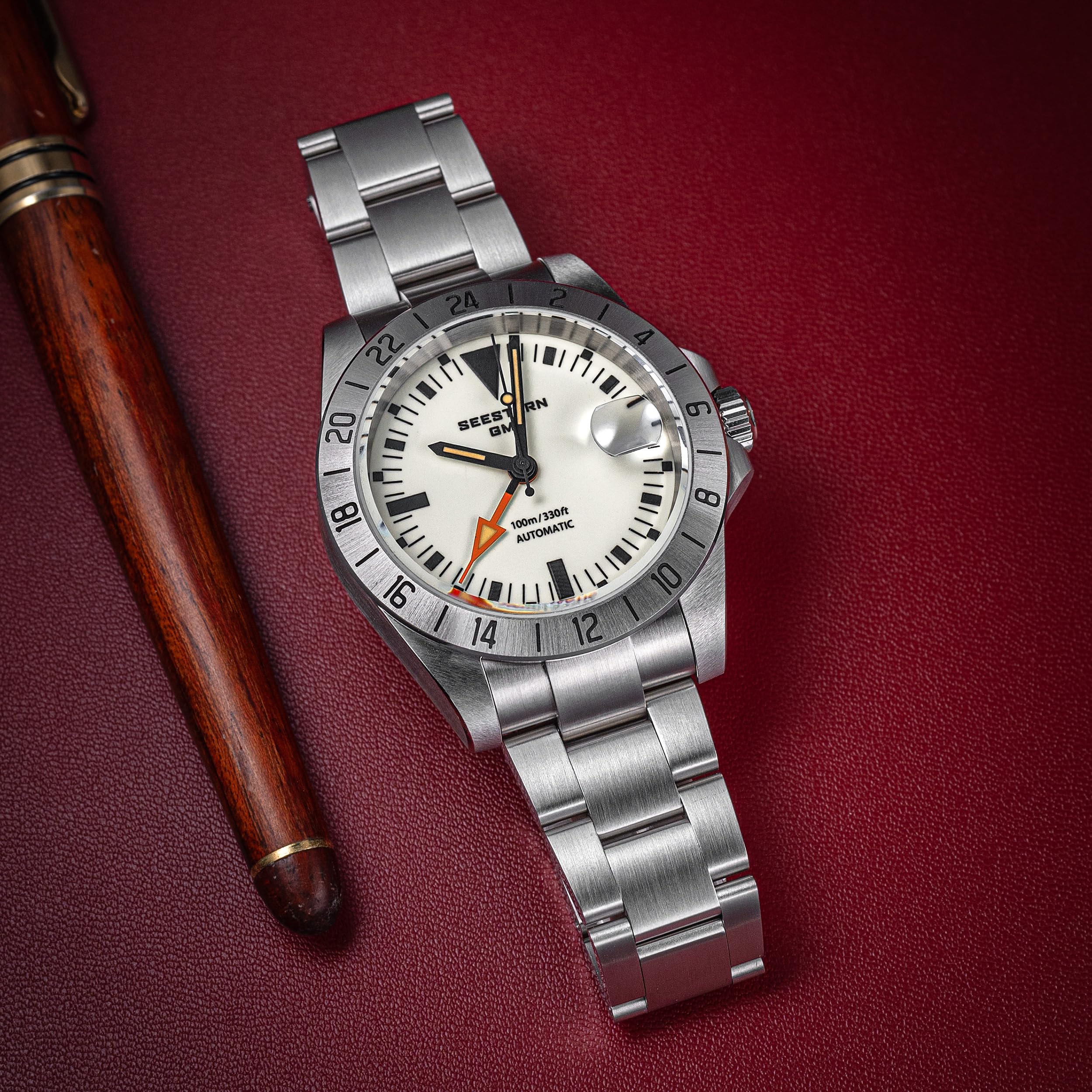 Sugess BB GMT S436-2.L - Orologio meccanico da uomo, in vetro zaffiro, 100 m