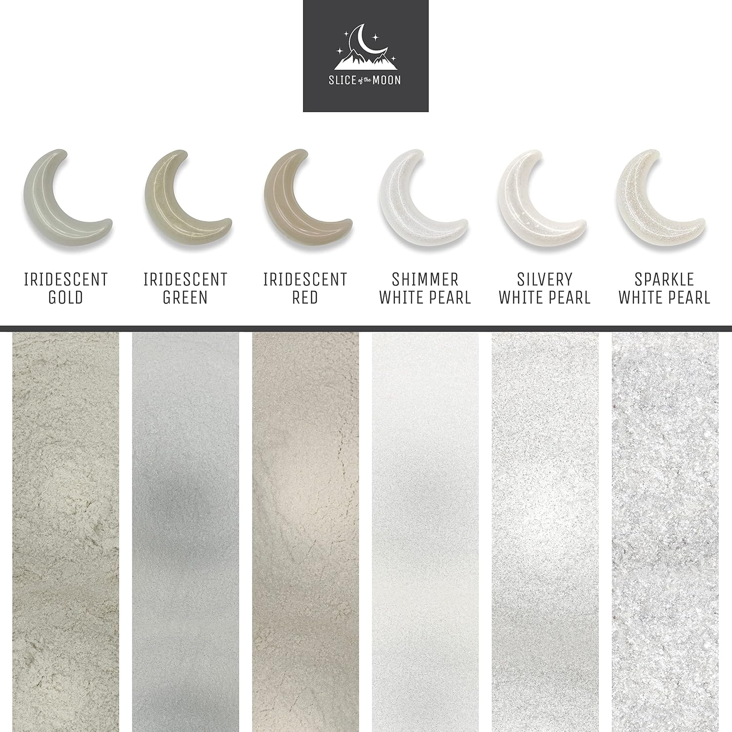 Slice of the Moon | Shimmer Pearl Natural Mineral Mica Powder, 0.88oz (25g) | for Personal or Professional Use - Cosmetics, Epoxy Resin Projects, Nail Polish, Soaps, Bath Bombs, and Art Projects