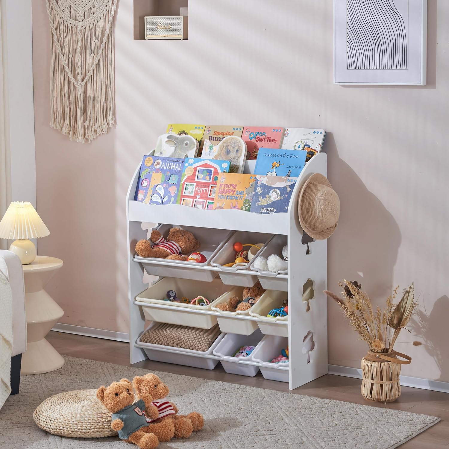 人気モデルアップグレード】おもちゃ収納ラック 子ども用家具 木製