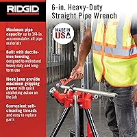 Vista 2 de RIDgid 31000 Modelo 6 Llave de tubo recta de plomería de servicio pesado de 6 pulgadas, roja, fabricada en EE. UU