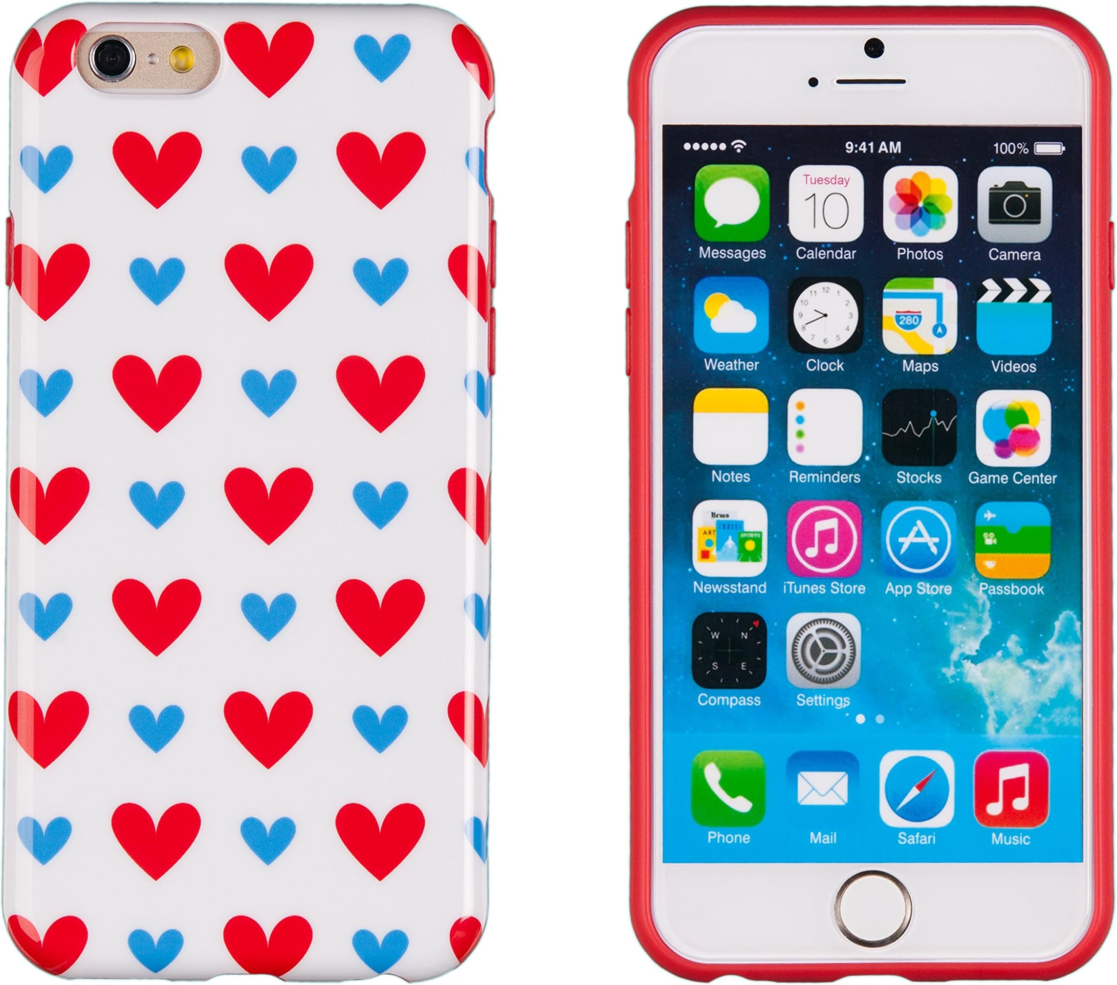 iPhone 6 Case, DandyCase Perfect PATTERNNo Chip/No Peel Flexible Slim Case Cover for Apple iPhone 6 (4.7" Screen) [Colorful Hearts]
