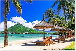 Postereck - 3915 - Tirage Vacances Palmiers Plage Nature Mer Détente – Art Mural, Tropical, Océan, Voyage - toile - 60,0 cm x 40,0 cm