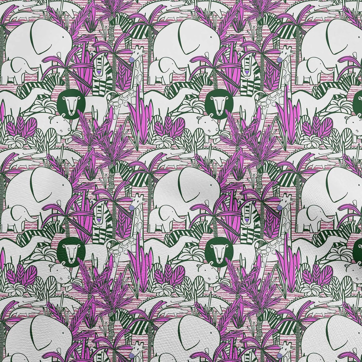 oneOone Cotton Flex Sea Green Fabric Kids Animal Fabric for Sewing Printed Craft Fabric By The Yard 40 Inch Wide