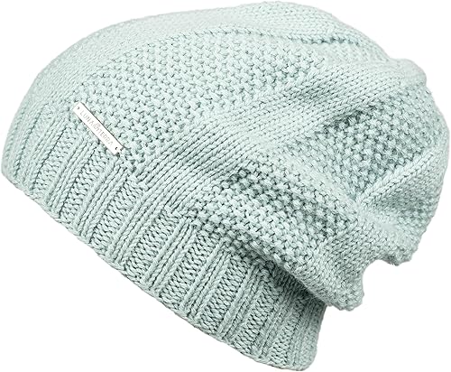 LUNA & TERRA -PADUA Gorro de punto hecho a mano 100% BABY ALPACA (Glacier Ice), Hielo glaciar