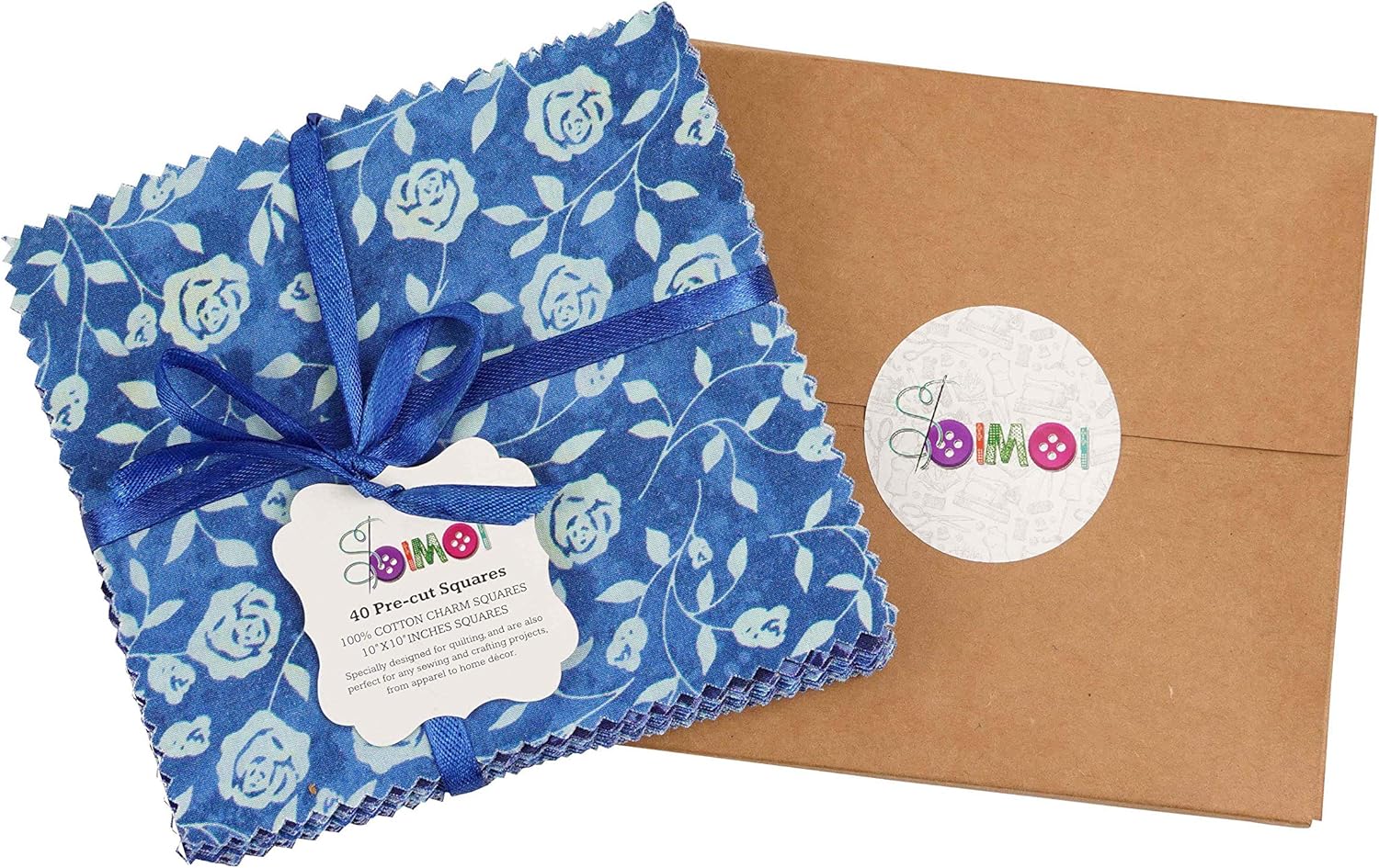 Soimoi Batik Print Precut 10-inch Cotton Fabric Quilting Squares Charm Pack DIY Patchwork Sewing Craft