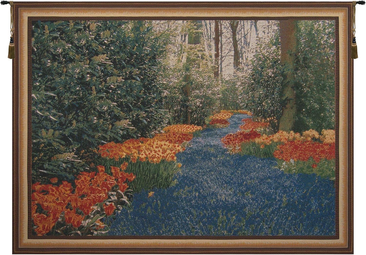 Keukenhof V Belgian Tapestry - 69 in. x 48 in. Cotton/Viscose/Polyester by Charlotte Home Furnishings